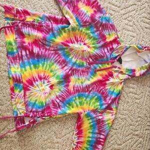 Dolls Kill ClubExx pink tie dye rave oversized hoodie